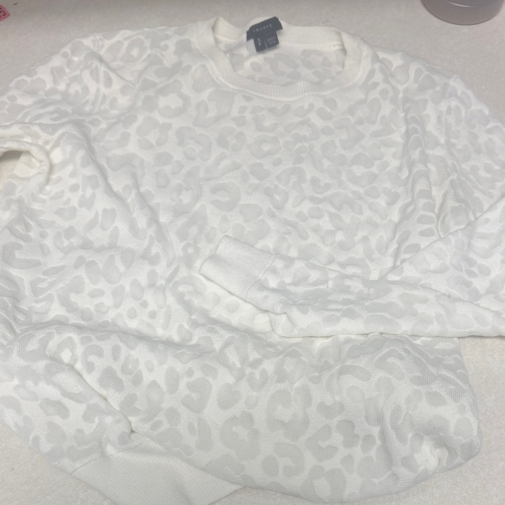 Theory Ivory Patterned Sweater